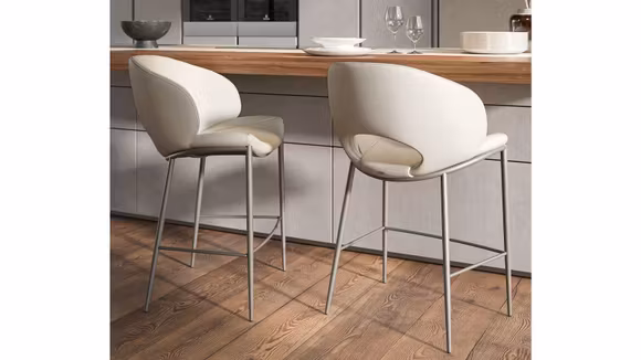 Scaun de bar Miranda ML B piele Oyster
