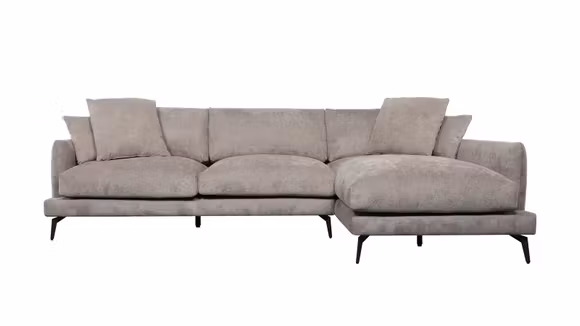 Canapea 2 locuri cu sezlong Monaco Beige, dreapta