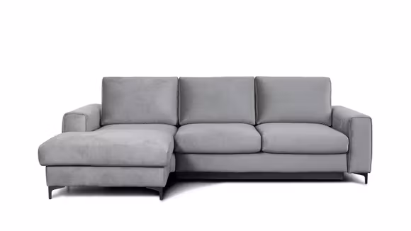 Canapea de colt extensibila Bella Piano Light Grey S3, stanga