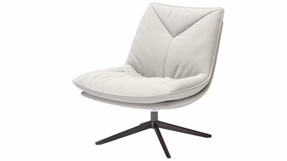 Fotoliu rotativ Moon textil boucle Ecru