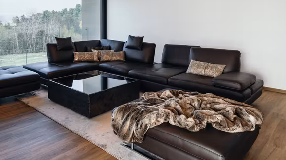 Canapea de colt Luna Piele Torello Marrone, stanga