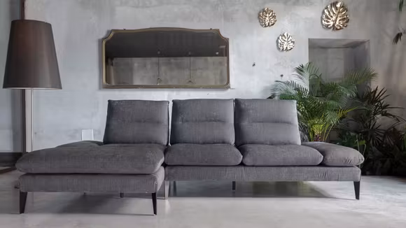 Canapea cu sezlong Monnalisa Focus Grigio, stanga