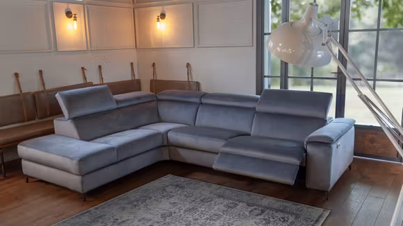 Canapea de colt cu recliner Louise Selma Topo, stanga