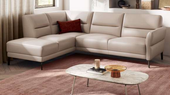Canapea de colt Calore Piele Denver Dove, stanga