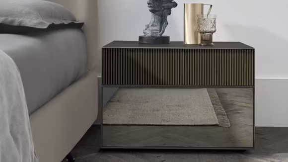 Noptiera Vinci Reeded Mocha Oak/Bronzed Mirror