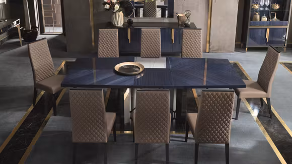 Masa extensibila Oceanum Blue/Grey, design modern, dining elegant 160–210x95 cm