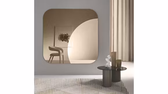 Oglinda Flam Bronze 120, produs expus, cu design elegant si detaliu circular interior.