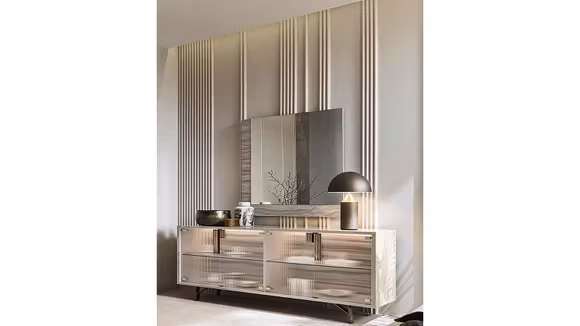 Oglinda patrata Jupiter Pearl Line High Gloss + Eco Stone Matte