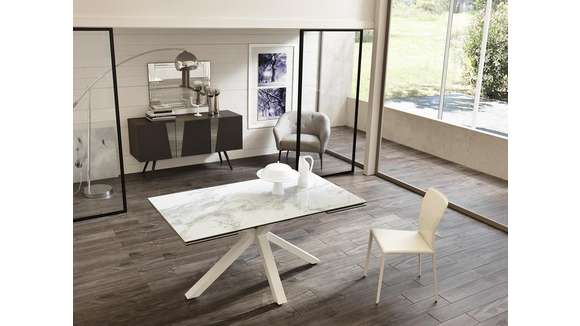 Masa Extensibila Ceramica 1 White Marble