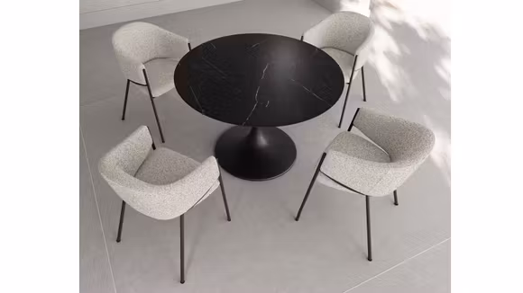 Masa Side Ceramico Marmo Nero D.120