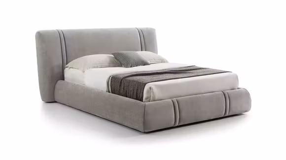 Pat Marlene cu lada depozitare textil Judy Light Grey 180x200