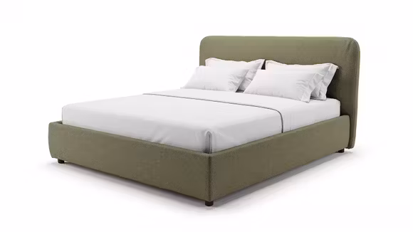 Pat Eris textil Bentley Cipria 160x200, cu somiera rabatabila manual si tapiterie eleganta.