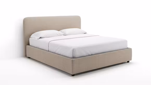 Pat Eris textil Bentley Cipria 160x200, cu somiera rabatabila manual si tapiterie eleganta.