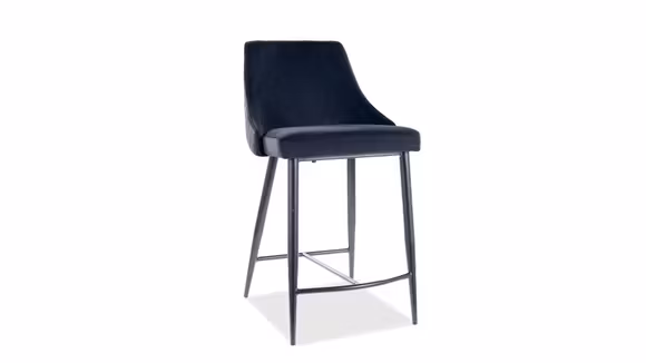 Scaun de bar Low Tristan Black Velvet - Expus