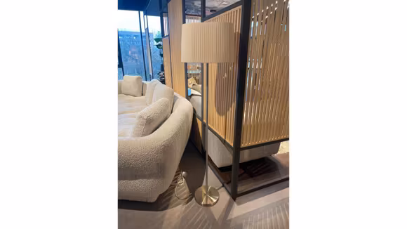 Lampadar Piccadilly Satin Nickel/Beige Plissè - expus
