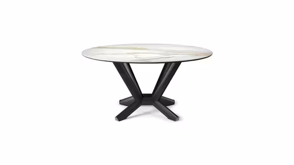 Masa rotunda Planer Ceramica Matt Golden Calacatta 158 cm