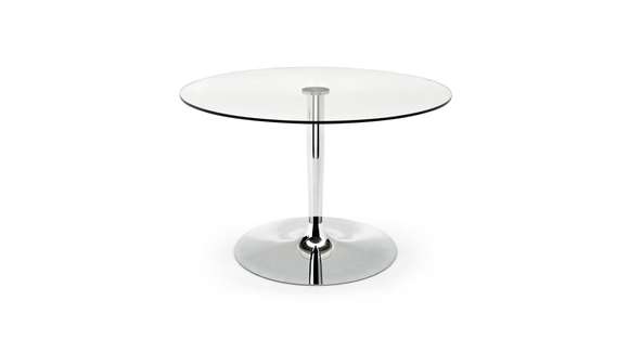 Masă rotundă Planet Glass cu blat din sticlă securizată, diametru 90 cm