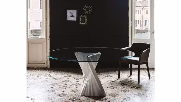 Masa rotunda Plisset Clear Glass 130 cm