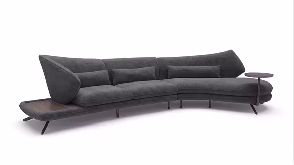 Canapea de colt Hug textil Dark Grey, dreapta