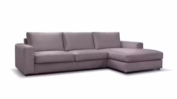 Canapea de colt cu sezlong Riva, textil Lilac, dreapta