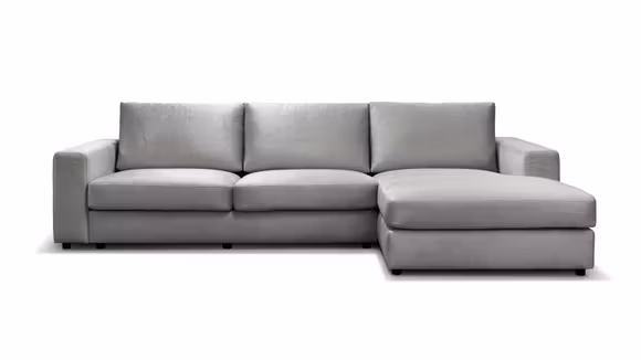 Canapea de colt cu sezlong Riva, textil Grey, dreapta