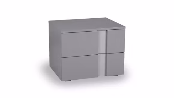 Noptiera Riva 2 sertare Alluminio Opaco + Nobilitato Gesso