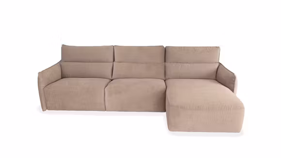 Canapea de colț Stupore tapițată în textil Teti Beige, design modern și elegant, ideală pentru livinguri rafinate.
