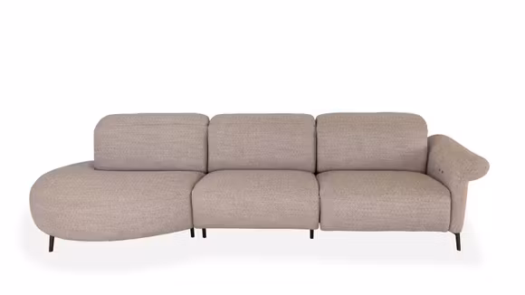 Canapea cu recliner Venezia tapitata in textil Marte bej, design modern si confort sporit pentru living.