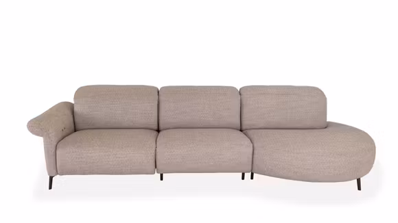 Canapea cu recliner Venezia tapitata in textil Marte bej, design modern si confort sporit pentru living.