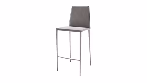 Scaun de bar Aida piele Matt Taupe, cu design modern si finisaj elegant pentru insula de bucatarie.