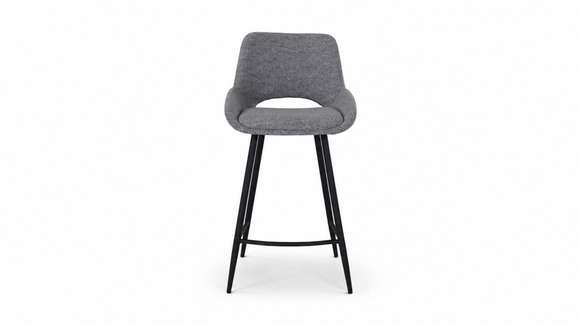Scaun de bar Epsilon textil Monza Grey, picioare Sanded Black