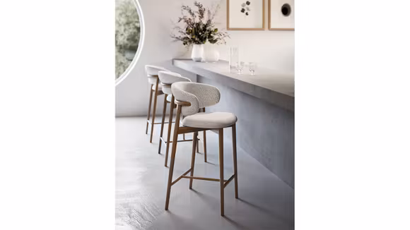 Scaun de bar Oleandro Smoke + Boucle Hemp