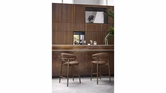 Scaun de bar Oleandro Smoke + Ecopiele Softer Tobacco