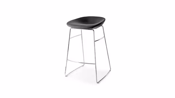 Scaun de bar Palm Chromed + Ecopiele Skuba Grey