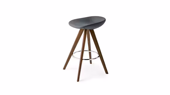 Scaun de bar Palm Smoke + Ecopiele Skuba Grey