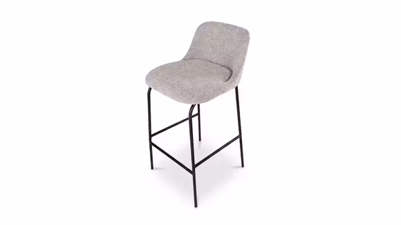 Scaun de bar Portland textil Ellen Shale Gri
