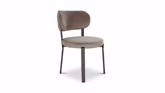 Scaun Fermin Velvet Grey, structura Dark Bronze