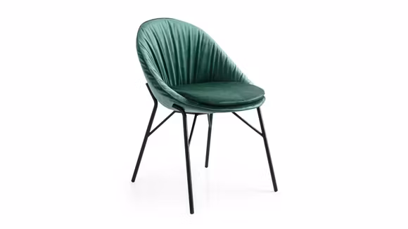 Scaun Lilly Forest Green, finisaj Black