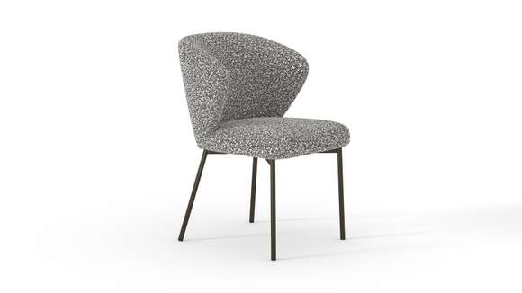 Scaun Miso textil Boucle Light Brown, picioare Dark Bronze