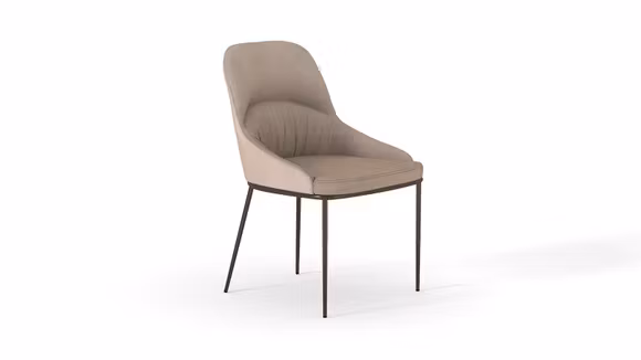 Scaun Mondo textil Beige, picioare Dark Bronze