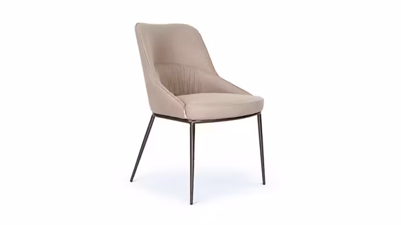 Scaun Mondo textil Beige, picioare Dark Bronze