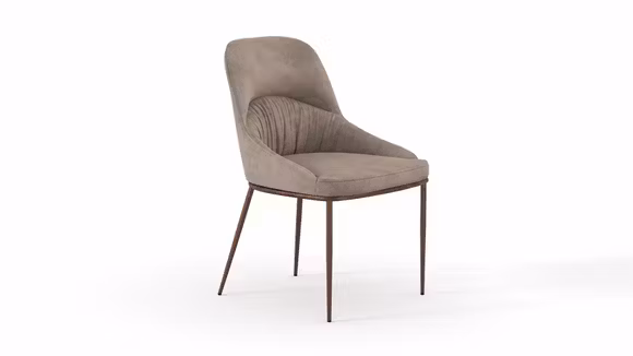 Scaun Mondo textil Future Bej, picioare Copper Straight Brushed