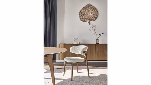 Scaun Oleandro Walnut Nogal + Boucle Hemp