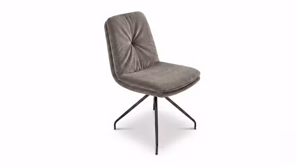 Scaun rotativ fara brate Biloxi Velvet Silver