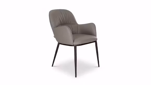 Scaun Virginia cu brate piele Grey