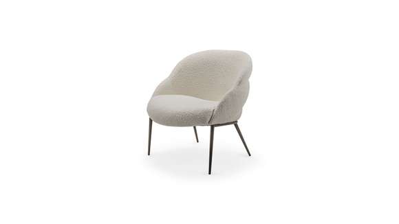 Fotoliu Camilla Lounge A bouclé White