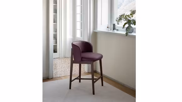 Scaun de bar Abrey piele Burgundy