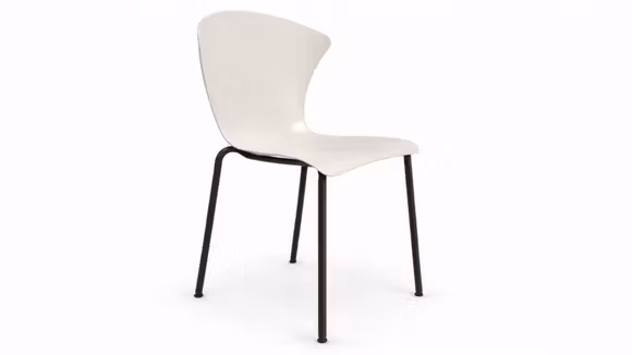 Scaun Glossy Pop, produs expus, cu structura Nero Opaco si sezut Sabbia.