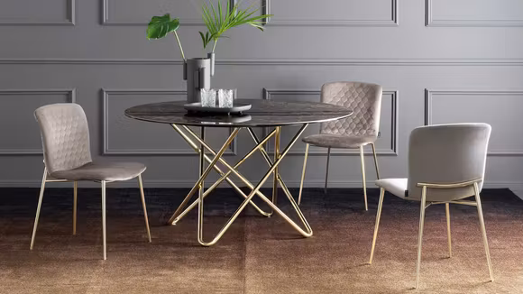 Scaun Love Venice Sand/Polished Brass