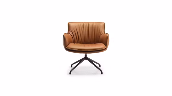 Fotoliu rotativ Rhonda Lounge piele Cognac